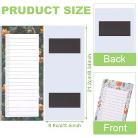 6 Notizblöcke, Notizbuch, Einkaufsliste, magnetisch, Kühlschrank, Notizbuch, mit Ankreuzbox, für Büro, Zuhause, Schule, 9 x 21,5 cm