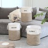 Sea Team Jute and Canvas Storage Basket with Cotton Rope