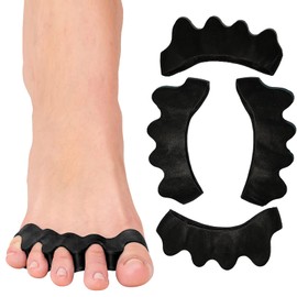 Toe Spacers(2 Pair), Gel Toe Separators to Correct Toes, Bunion Corrector for Women Men Toe Spacer Hammer Toe Straightener Toe Stretcher Big Toe Separators (Black)