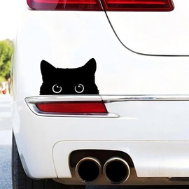 Black Cat Car Sticker, Peeking Kitten Sticker, Funny Car Bumper Decal, Cartoon Animal Kitten Sticker
