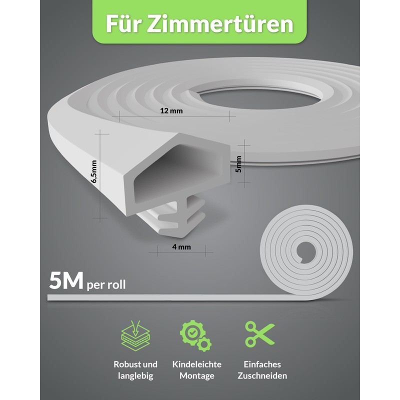 Premium TPE Door Seal for Room Doors Against Draughts Made