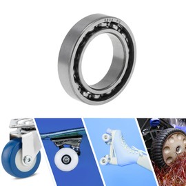 A ABSOPRO 6804 Deep Groove Ball Bearing P0 20 x 32 x 7 mm Lubricated Bearings Open Design Silver for Scooter Skateboard Wheels