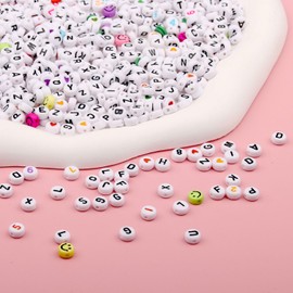 ZesNice Clay Beads Bracelet Making Kits for Girls, 6000pcs Friendship Bracelet Making Kit, Letter Alphabet Beads and Flat Polymer Heishi Round Beads for Jewelry Making