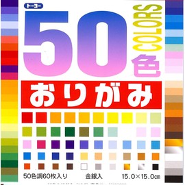 Toyo 50 Colors Origami 5.9 in (15cm) 60 Sheets Japan Import