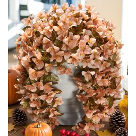 Bougainvillea Artificial Flowers Plants for Outdoor Outside Fall Autumn Decoration, 2 pcs Faux Silk Long Trailing Vines UV Resistant Look Real Brown Fake Flowers for Front Door Porch Planter Urn Patio