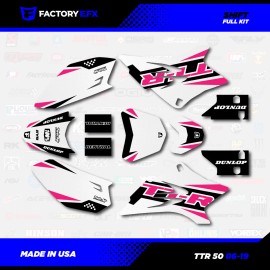 Factory EFX White & Pink Shift Racing Graphics Kit fits 06-25 YAMAHA TTR50 TTR 50 decal