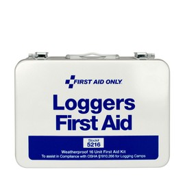 First Aid Only 5216 25-Person Weatherproof Metal Forestry Loggers First Aid Kit, 69 Pieces