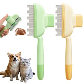 2PCS Pet Comb, Pets Grooming Comb Kit, Cat Comb, Cleaning & Grooming 2-in-1, Pet Grooming for Massaging and Cleaning Shedding Hair
