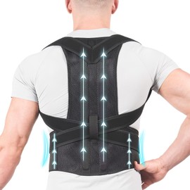 AOFIT Posture Corrector for Women and Men,Adjustable Back Braces Support Straightener, Lumbar Support for Posture Back Pain Full Back Support Size XXL