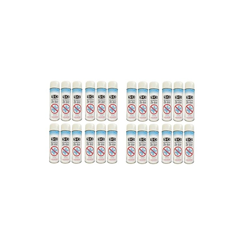 SQ Windshield De-Icer Frost and Snow Remover, 24 Pack, 14.5