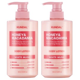 Kundal Honey & Macadamia Pure Body Lotion White Musk Fragrance, 500ml, 2 pcs / 쿤달 허니 앤 마카다미아 퓨어 바디로션 화이트머스크향, 500ml, 2개