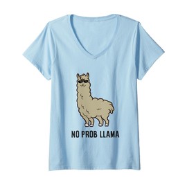 Womens No Drama Llama Funny Alpaca Lover Llamas V-Neck T-Shirt