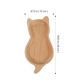 Luxshiny Wooden Food Plate Cat Pattern Wood Serving Tray Candy Platter Mini Charcuterie Board Cute Cartoon Dish for Desserts Snacks Appetizers Home Kitchen Restaurant Gatherings Parties, 9 X 4 Inches
