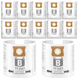 12 Pack VF3503 Vacuum Bags, Replacement for Ridgid Shop Vac Bags, Compatible with Ridgid 6 to 9 Gallon Wet Dry Vacuum, Size B High Efficiency Dust Bags