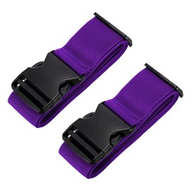 sourcing map 2" x 6.5' Luggage Strap Polyester Adjustable Suitcase Belt for Travel Packing Bag Closure Identify, Purple 2pcs