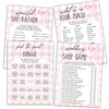 FTRZX Blush Pink Bow Bridal Shower Game Cards, Would She