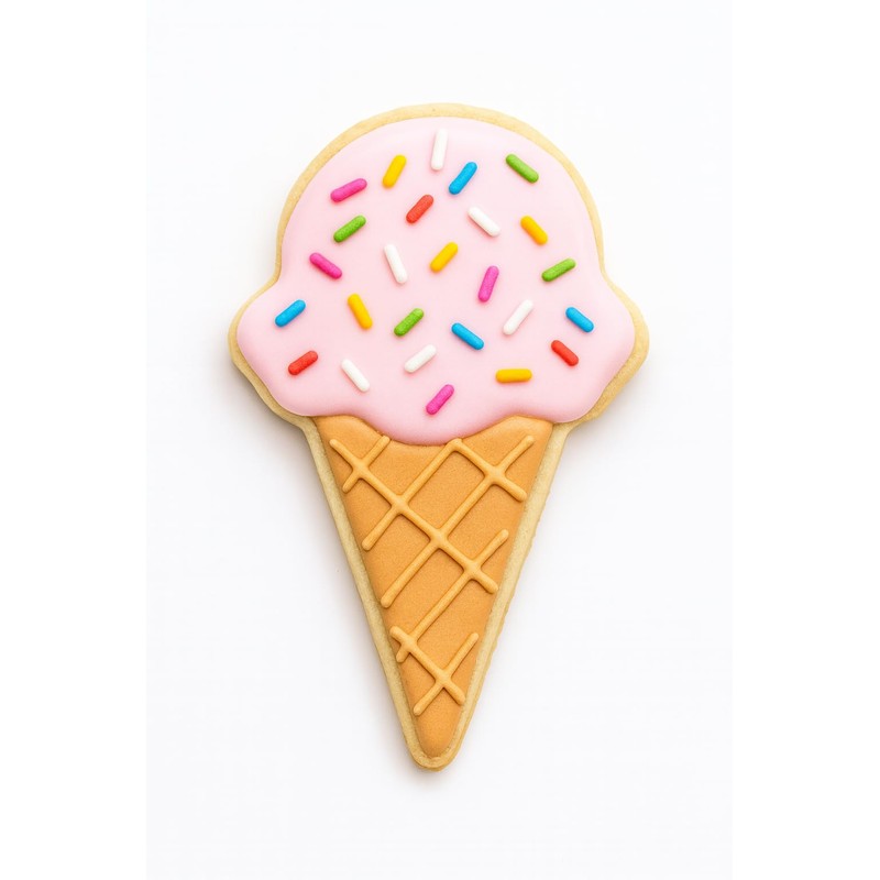 Ice Cream Cone Cookie Cutter with Easy Push Design (4