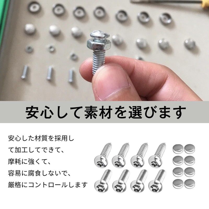 License Plate Bolts 【54pcs】Theft-Deterrence Screws Security Bolts Stainless Steel Screw