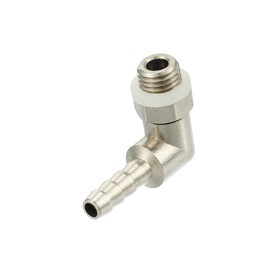 REPAIROCK Universal Car 90 Degree Brass Fitting Hose Adapter, Hose Fitting, 4mm 5/32" Barb to Male Metric M8x1, Durable, Brass, Silver Tone Auto Replacement Parts