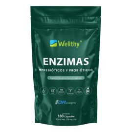 Wellthy Enzimas Digestivas 180 Cápsulas Sabor Sin Sabor