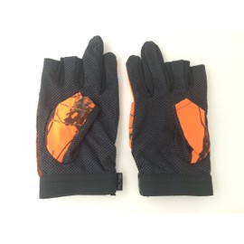 Orurudo Fishing Gear qb500072a02 Fishing Gloves, 3 Fingerless Gloves, Stretchable, One Size Fits Most, Moisture Wicking and Anti-Slip Treatment, Holds Rod Firmly, Finger Out Type, Easy to Replace Lures and Flies, Tie Lines, Create Riggings, Etc. While We