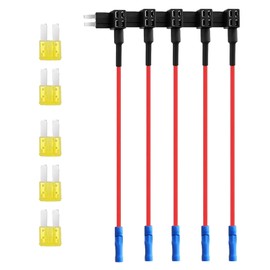 Jotia 5 Pack 12V Add-a-Circuit Adapter and Fuse Kit, Micro2 Fuse Tap Fuse Holder with 5 Amp Fuse for Cars Trucks Boats