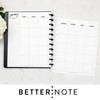 BetterNote Monthly Undated Calendar Refill for Disc Notebooks, Fits Levenger