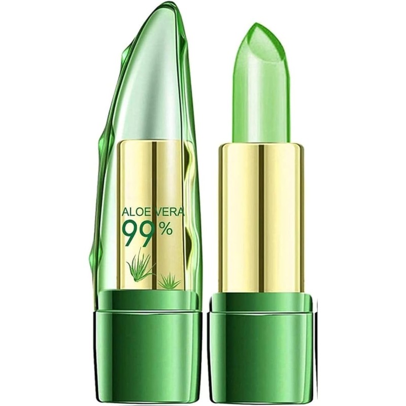 Generic Long Lasting Crystal Jelly Aloe Vera Lipsticks Temperature Color
