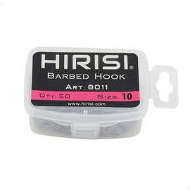 Hirisi 8011 Fishing Hooks Size 10 with Barbed Hooks Carp Hook with Eyelet for Carp Fishing, Carbon Steel, Boilie Hooks, Seated Fishing, Various Sizes, Pack of 50