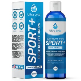 Ultra Lyte Electrolytes Drops Sport + | Keto-Friendly Liquid Trace Minerals for Hydration & Fasting | Zero Calorie, Sugar-Free | Rich in Potassium, Magnesium, Sodium | 120ml