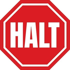 HALT (Stop) German Metal Tin Sign for Home Outdoor Yard 12 x 12 Inch Octagon Shaped Aluminum Signs,Weather/Fade Resistant