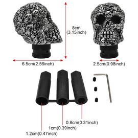 JSCARLIFE Skull Head Gear Stick Shift Shifter Knob Automatic Shift Knob Universal Most Vehicles (Black)