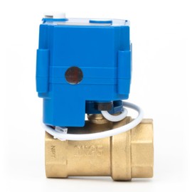U.S. Solid Motor Ball Valve with Manual Function - 1 Inch Brass, Full Bore, 85-265 V AC, 2-Wire Automatic Return, Closed without Current