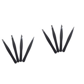 FOMIYES 2sets Precision Eyebrow Tweezers Professional Set Stainless Steel Flat Angled Tips Hair Removal Tweezer Kit Anti-slip Painted Surface for Travel 4pcs*2