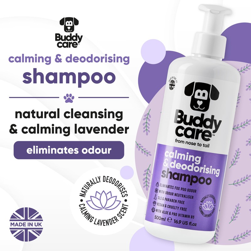 Calming & Deodorising Dog Shampoo by Buddycare | Lavender Scented