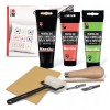 Zyva PrintPro Linocut Deluxe Kit: 3x100ml Ink, Cutter, Rubber Block,