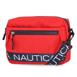 Nautica Women's Nylon Bean Crossbody/Belt Bag with Adjustable Shoulder Strap, Red, One Size