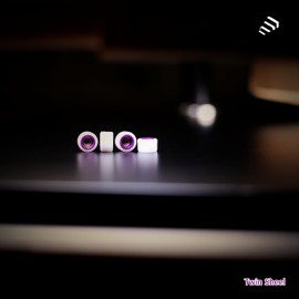 Noahwood Fingerboard LongSpin Pro Wheel Finger Skateboard Extreme Sports Durable skid Strong Grip Handmade Outperform Polyurethane 7.62mm Twin Sheel White-Purple Wheel