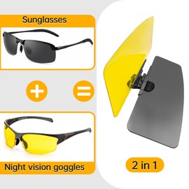 DOOUBAO Sun Visor Extender for Car, 2 in 1 Day and Night Universal Sun Visor Extender for Car Easy to Install, Upgraded UV400 Anti-Glare Protects from Glare, UV Rays, Snow Blindness for Safe Driving