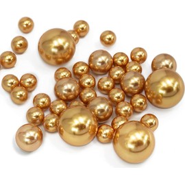 150 Floating Gold Pearls- Large Sizes- 6 Warm White Submersible Fairy Lights Strings Hidable Submersible Batteries- 2 Gallons of Transparent Water Gels for Vases