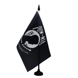 AZ FLAG - Pow-Mia Remember Table Flag 8.25 x 5.5 Inch - Small American Flag - USA Office Flag 100% Polyester with 25 cm stem and black plastic base