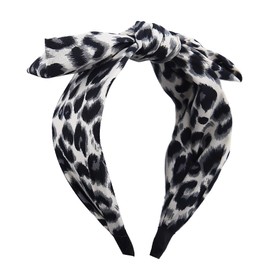Big Bowknot Leopard Headband for Women Girls Headband Knotted Hair Band Hair Hoop Christmas Costume Wide Bow Headbands for Women Leopard Print Headband Leopard Xmas Hair Accessories