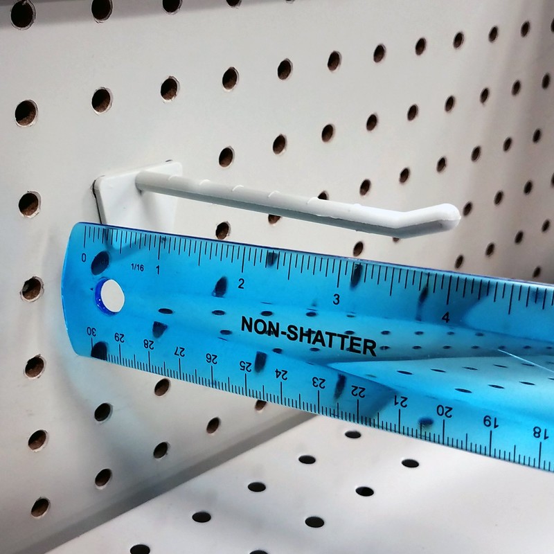 4" Plastic Economy Peg Hooks for Slatwall and Pegboard, Off-White