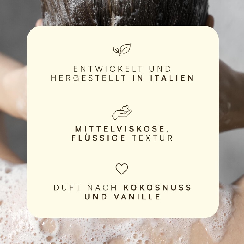 Thelia Beauty Natural shampoo, paraben-free, dermatologically tested, made in Italy,