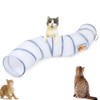 Deofun Cat Tunnel Tube Toys，Tunnels for Indoor Cats, S-Shape White