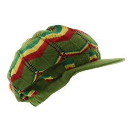 JFH Rasta Dreadlocks Visor Hat Multiple Designs and Colors (Olive GYR)