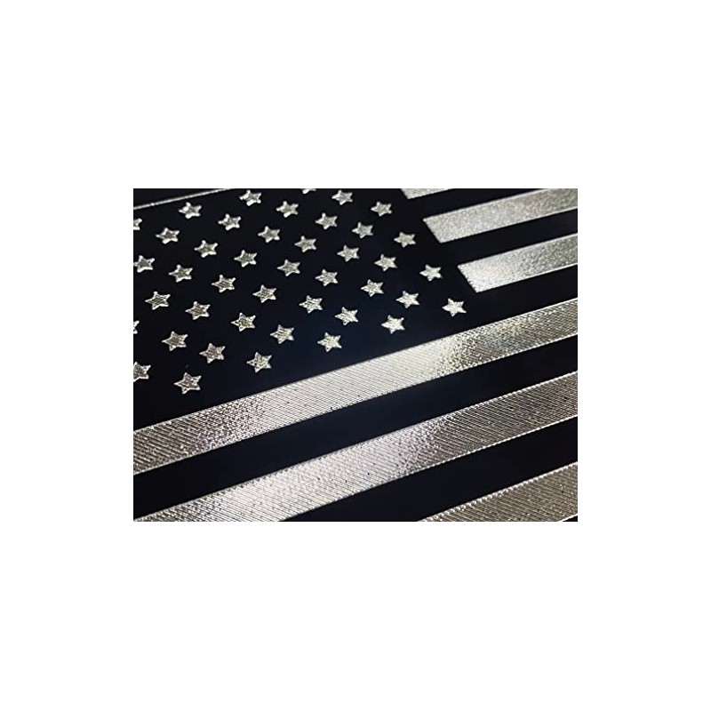 Engraved American USA US Flag Car Tag Diamond Etched on
