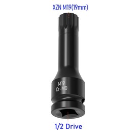 Skweawert 1/2" Drive M19(19mm) XZN Impact Triple Square Spline Bit Socket Metric 3" Length Cr-Mo Steel Air Drive Lengthen Screwdriver Socket Adapter Use with Impact Drivers or Ratchets