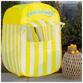 Kids' Indoor Pop Up Play Tent Lemonade Stand Yellow & White Striped NEW in Bag