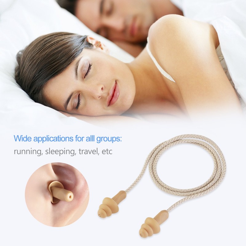 WINOMO Ear Plugs 50 Pairs Corded Soft Silicone Reusable for